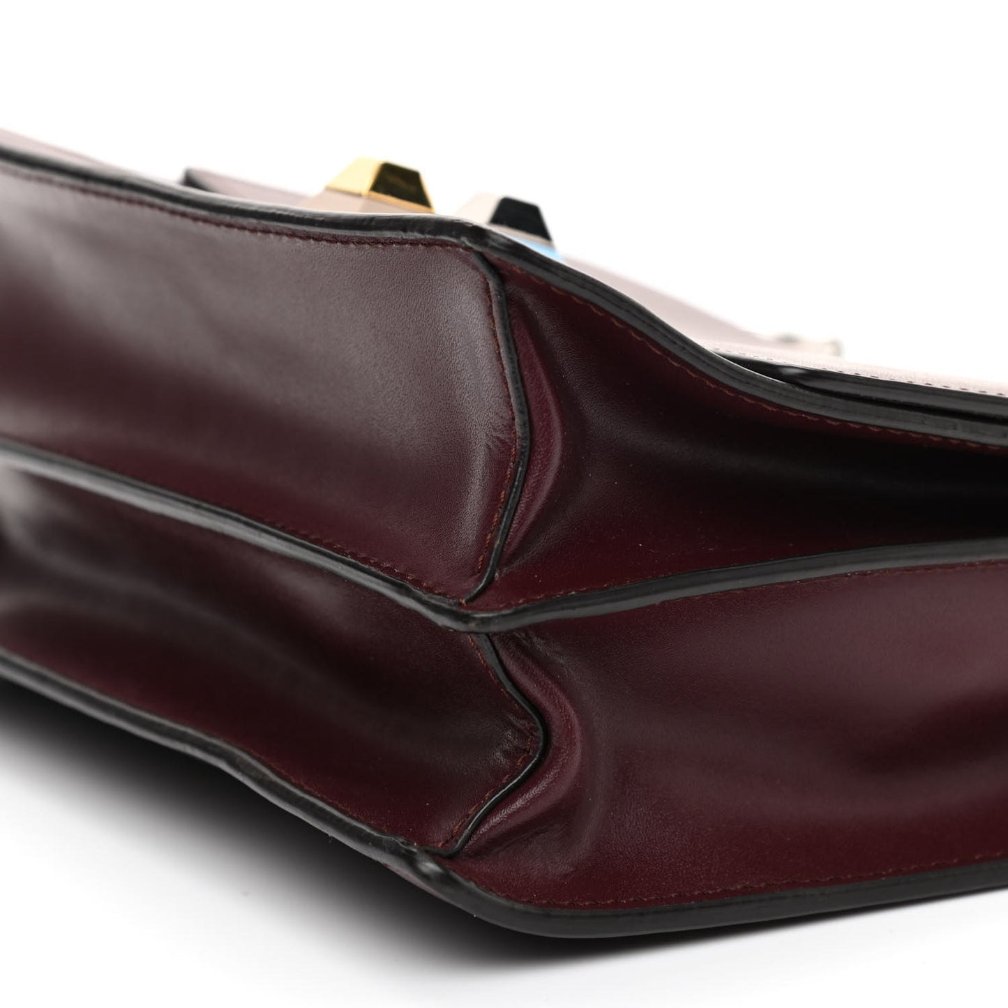 Vitello Liberty Studded Small Kan I Shoulder Bag Bordeaux Multicolor