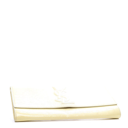 Saint Laurent Textured Patent Calfskin Monogram Large Belle De Jour Clutch Ivory 3 of 8
