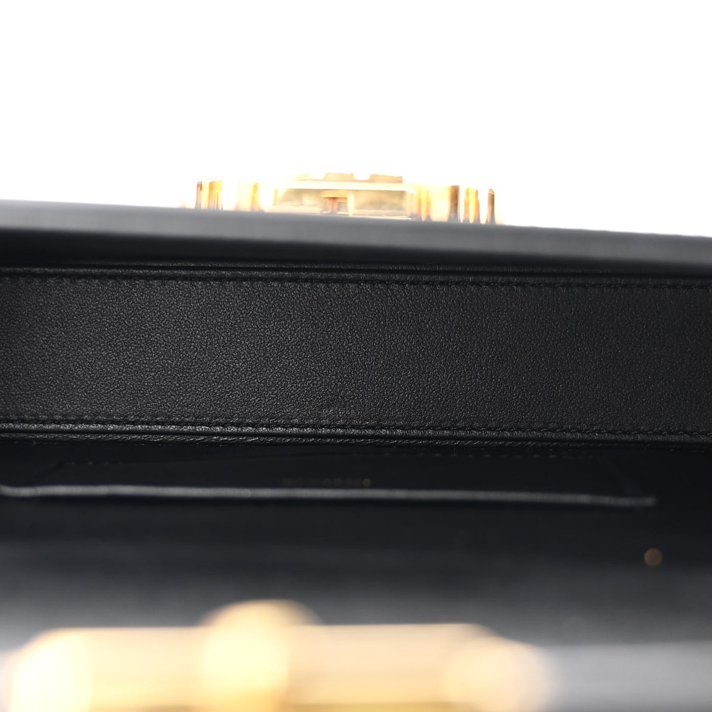 Shiny Calfskin Triomphe Chain Box Bag Black