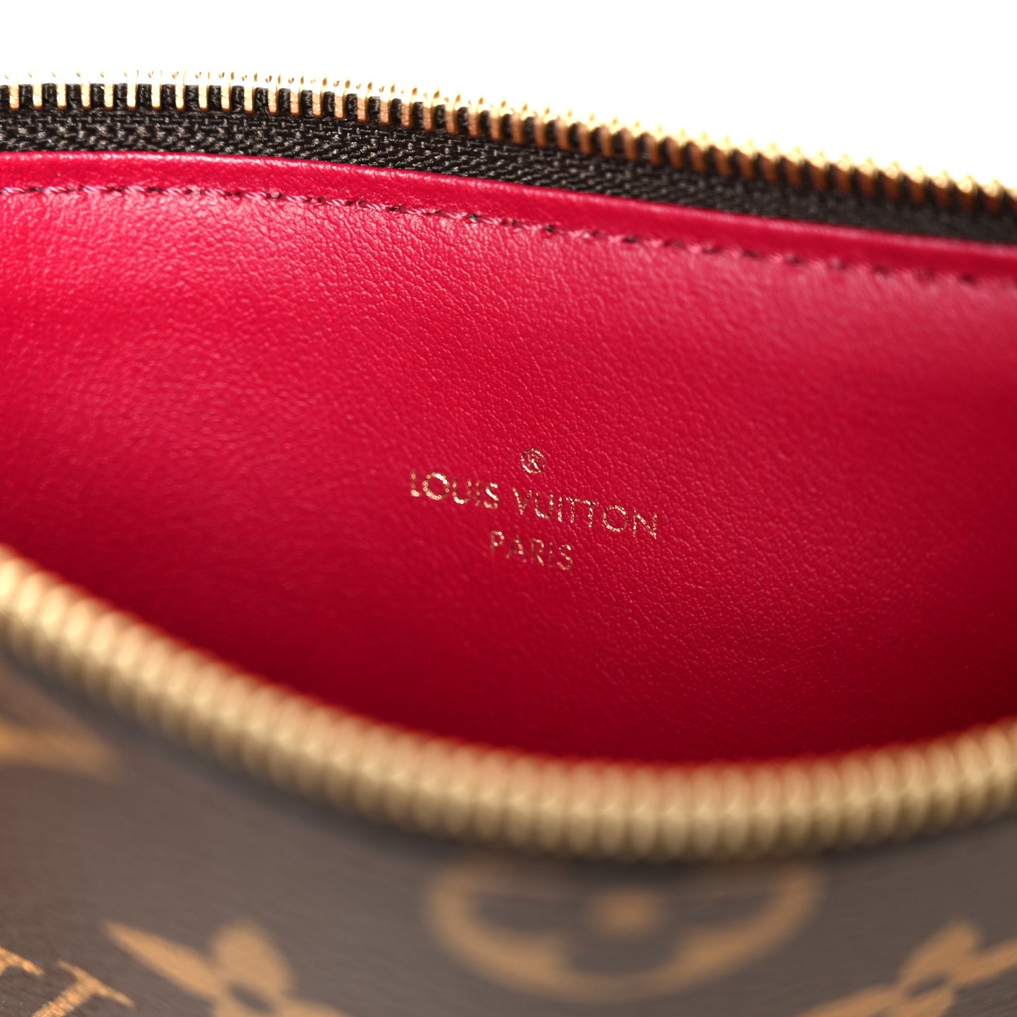 Monogram Pochette Felicie Chain Wallet Fuchsia