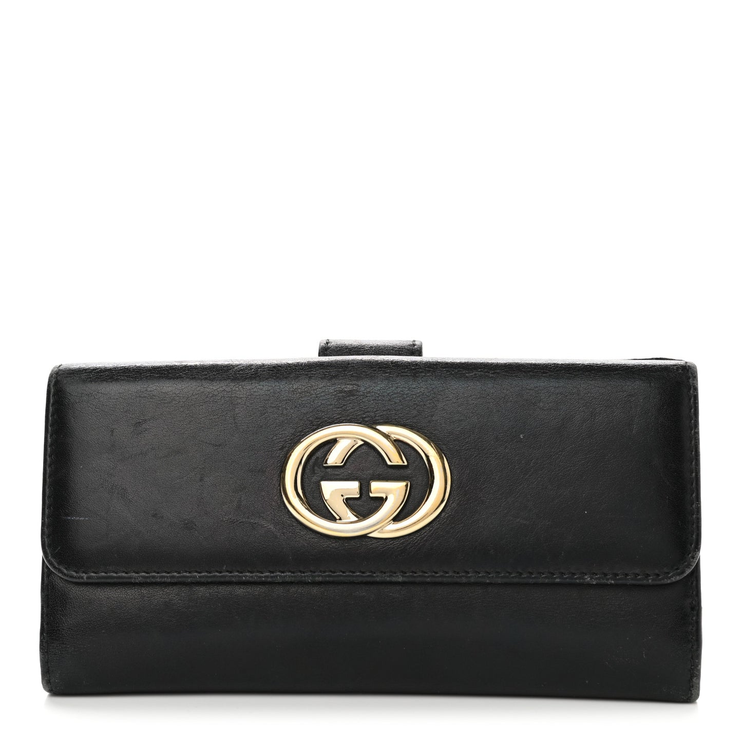 Calfskin Britt Continental Wallet Black