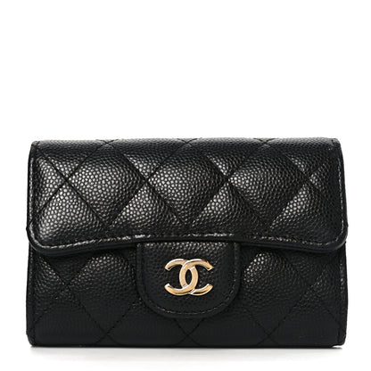 Chanel Caviar Quilted Classic 4 Key Holder Wallet Black Black 1 of 9