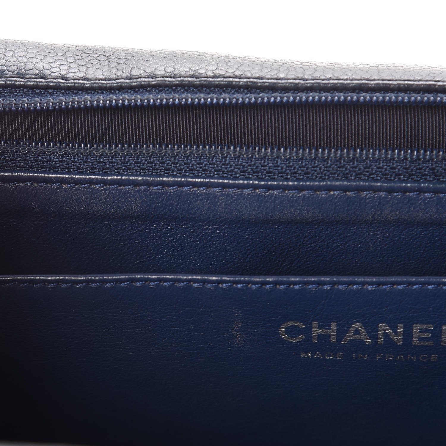 Chanel Washed Caviar Quilted Maxi Single Flap Blue 13 of 19