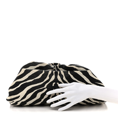 Bottega Veneta Nappa Zebra Print The Pouch Oversized Clutch White Black 2 of 13