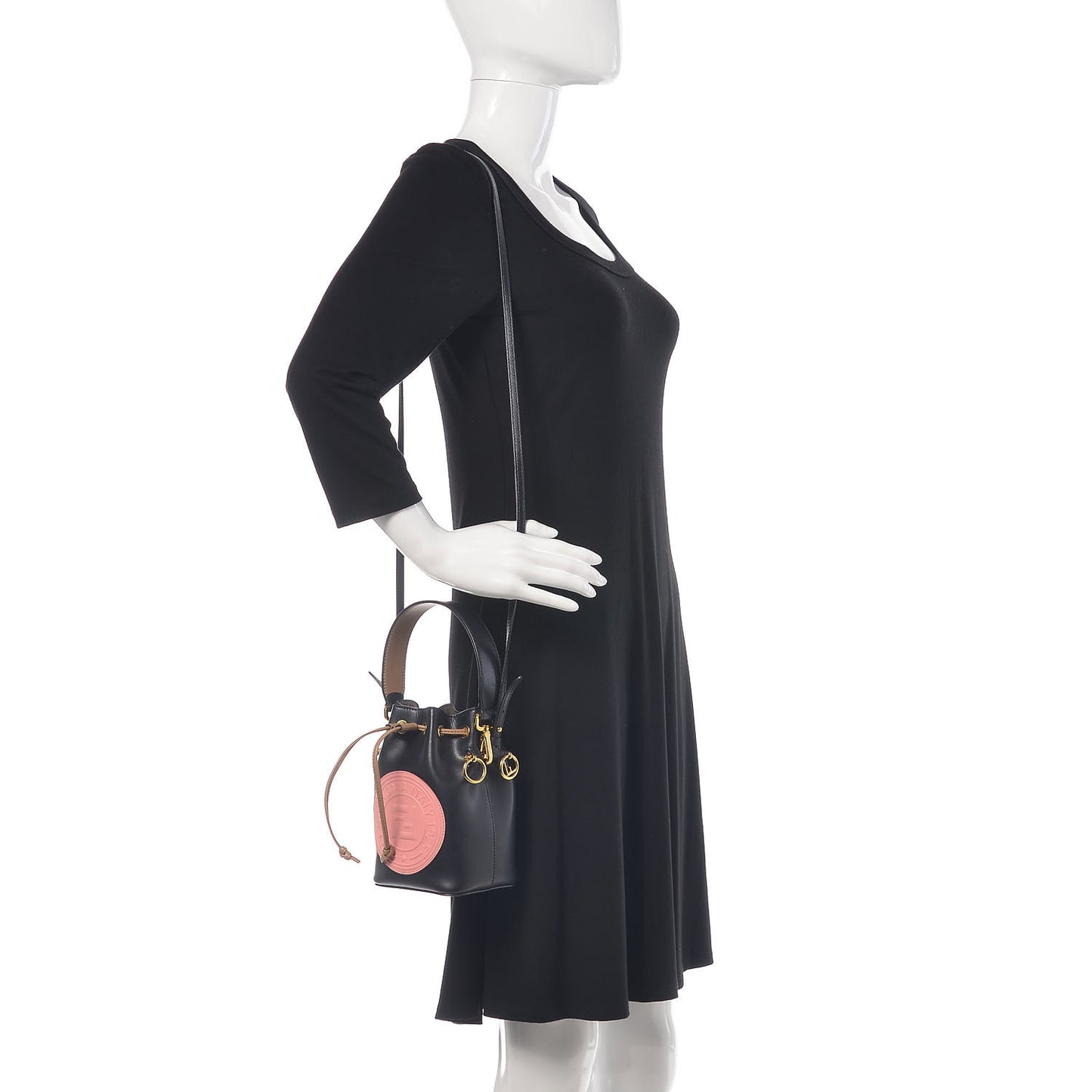 Vitello Liberty F is Fendi Stamp Patch Mini Mon Tresor Bucket Bag Blue Notte Cuoio Flamingo