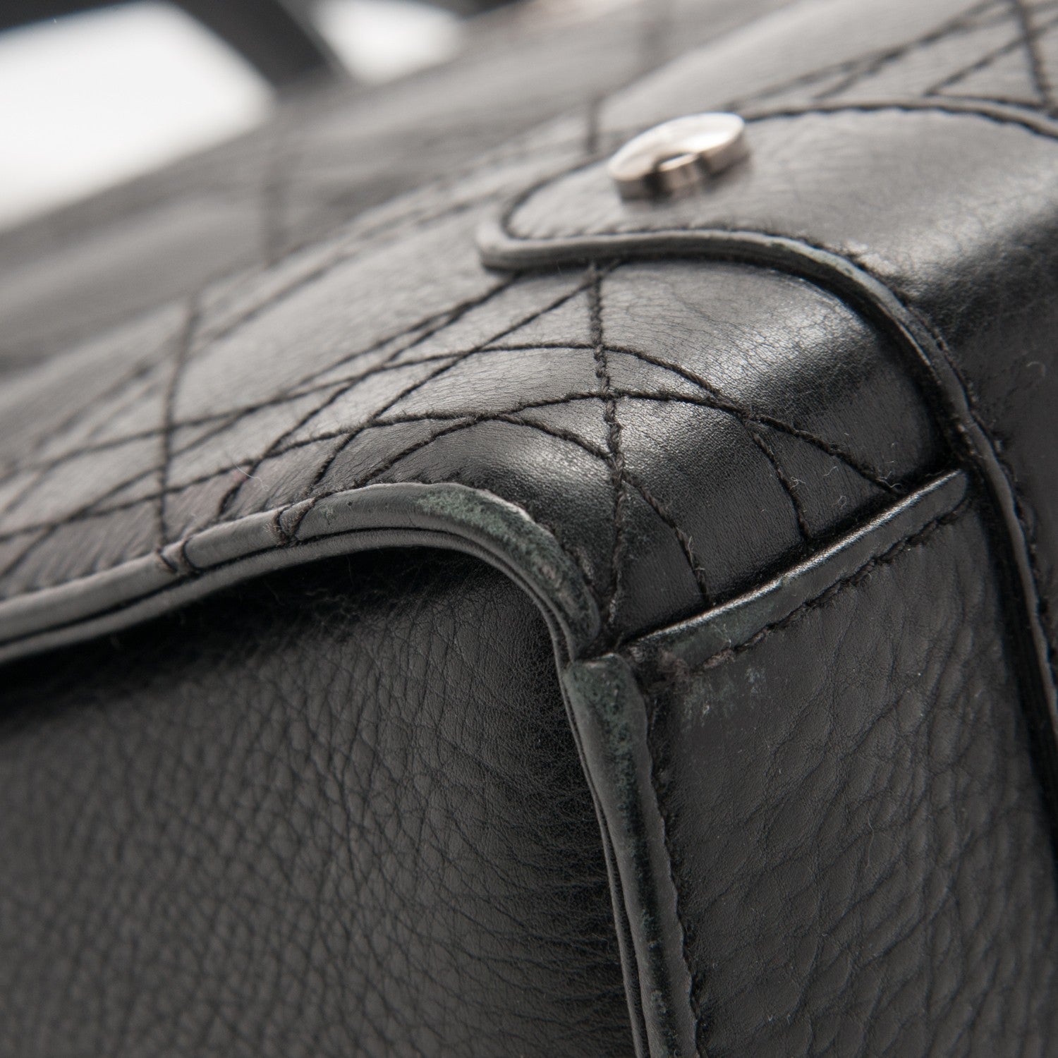 Christian Dior Calfskin Cannage Tote Black 8 of 14