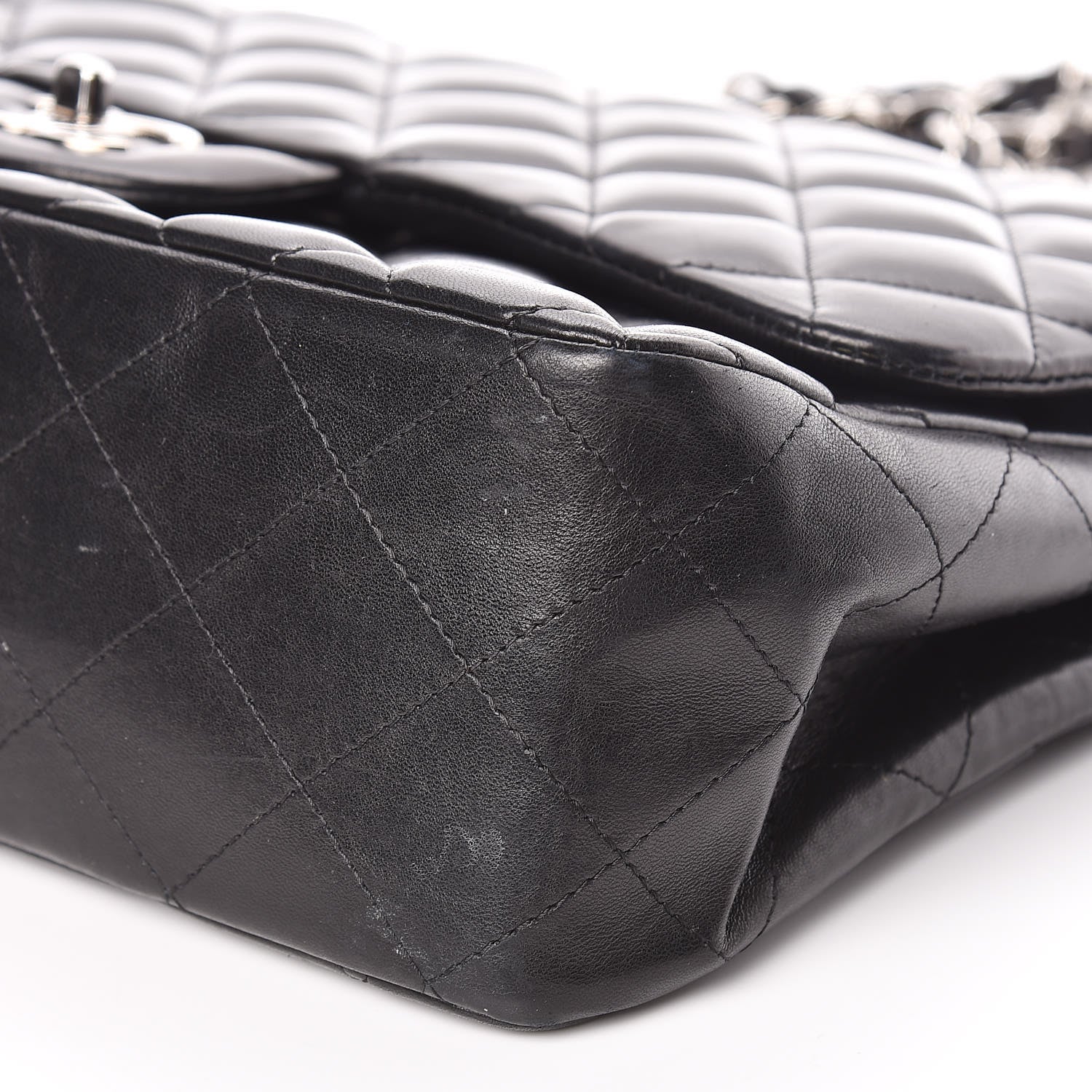 Chanel Lambskin Quilted Jumbo Single Flap Black 6 of 10