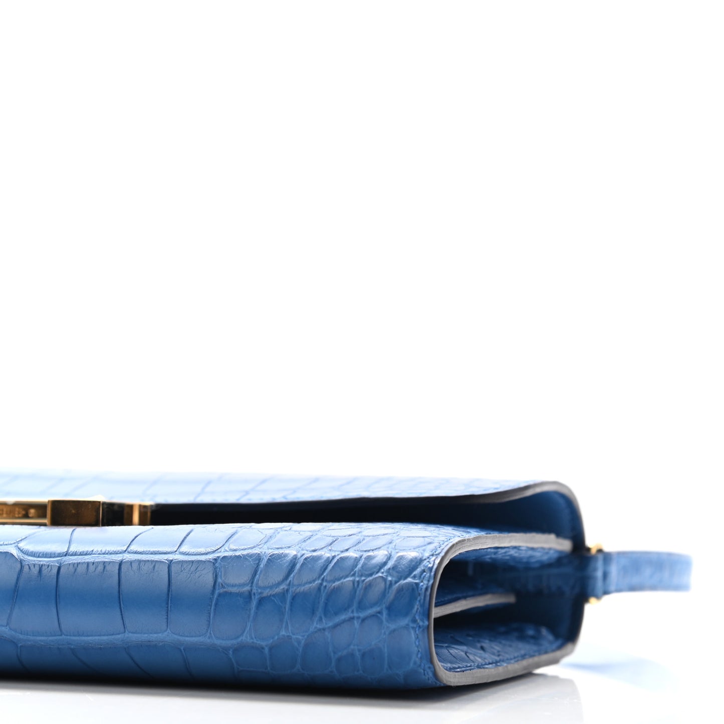 Matte Alligator Constance Long Wallet To Go Bleu Zellige