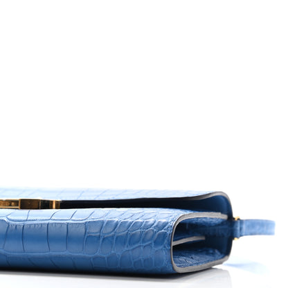 Hermes Matte Alligator Constance Long Wallet To Go Bleu Zellige 9 of 9