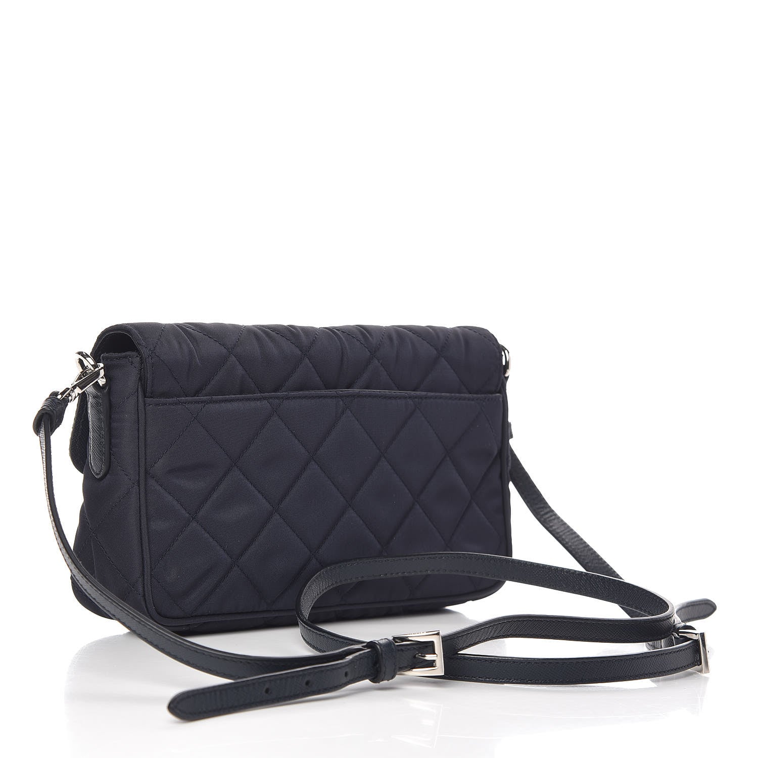 Prada Nylon Tessuto Quilted Flap Navy 3 of 12