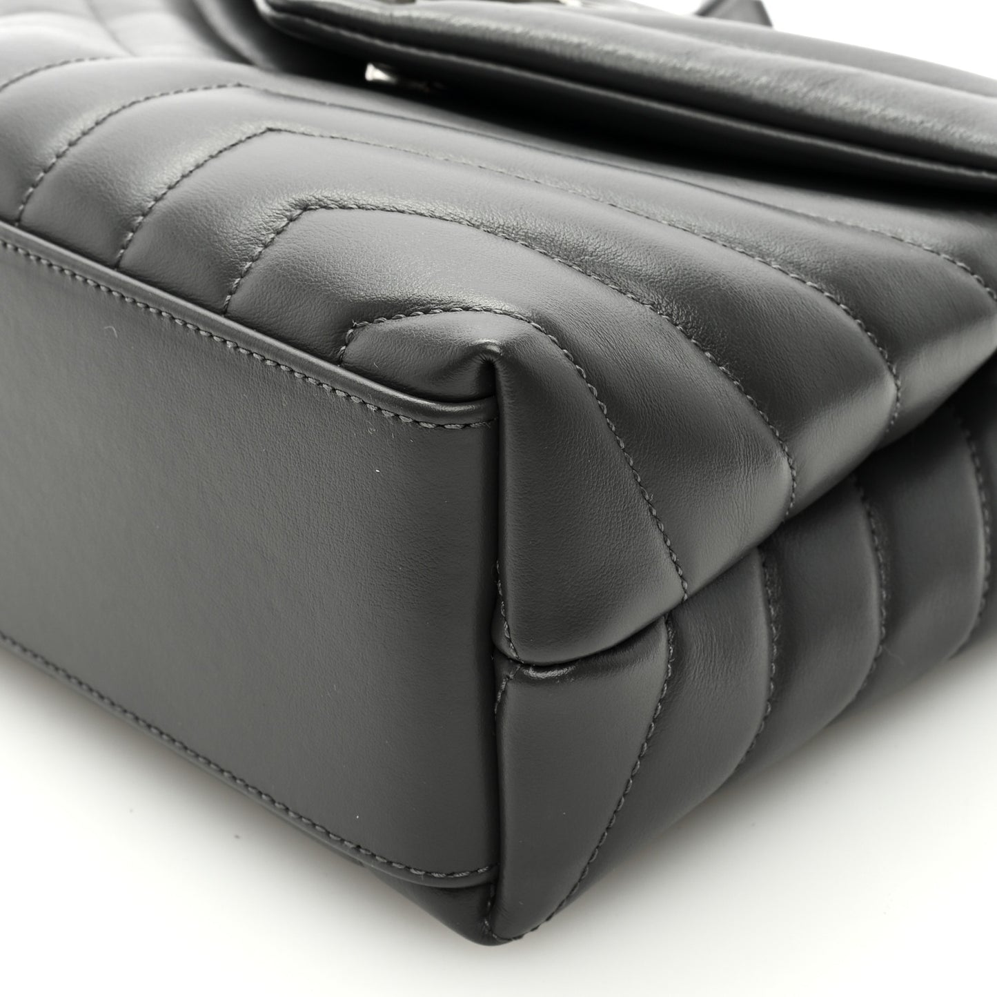 Calfskin Y Quilted Monogram Small Loulou Chain Satchel Storm