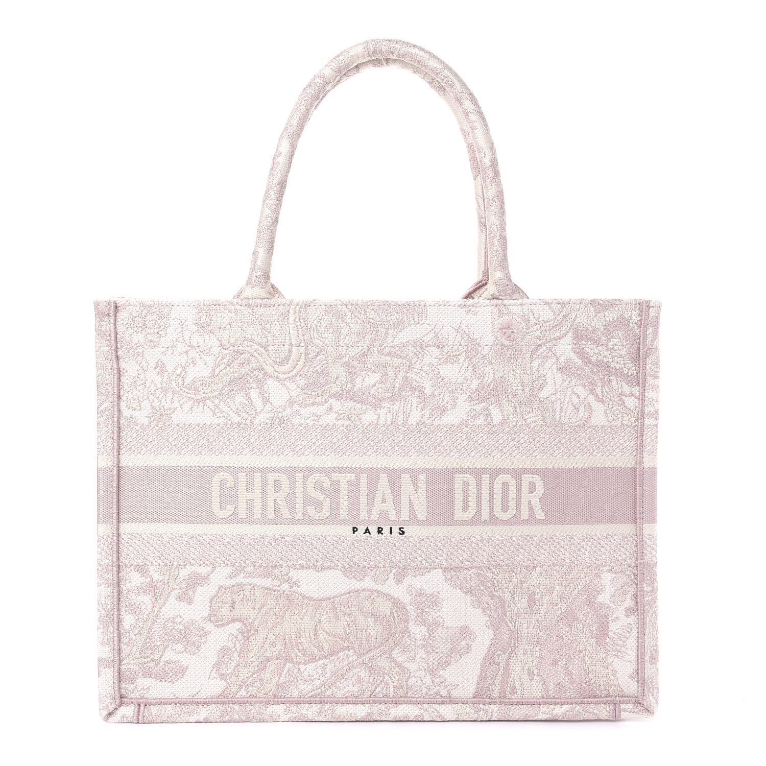 Christian Dior Canvas Embroidered Medium Dioriviera Toile De Jouy Book Tote Rose 1 of 9