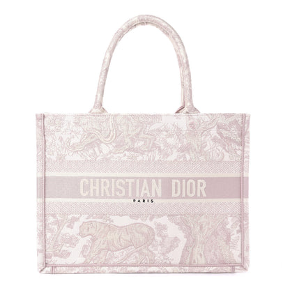 Christian Dior Canvas Embroidered Medium Dioriviera Toile De Jouy Book Tote Rose 1 of 9