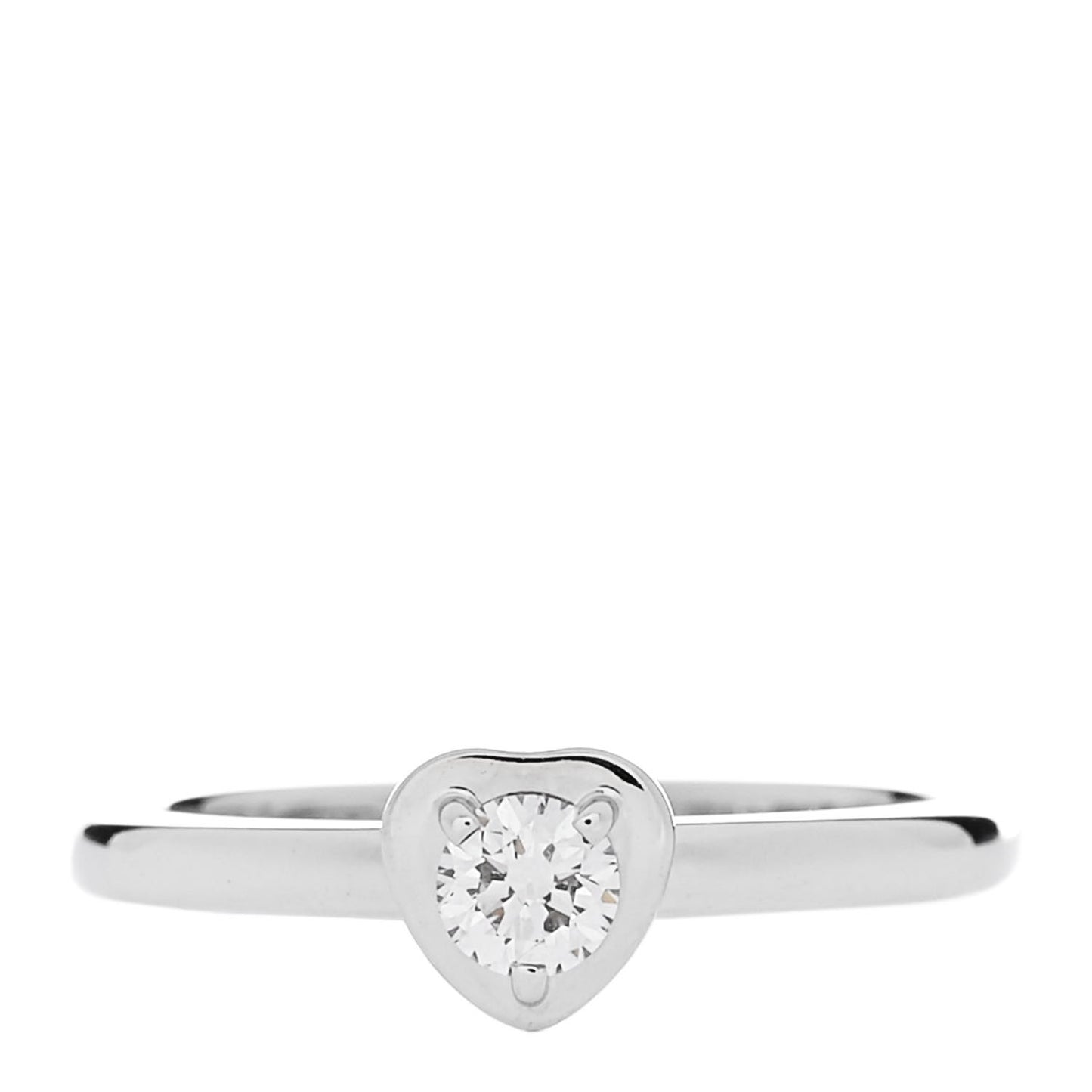 18K White Gold Diamond D'Amour Heart Ring 47 4.25