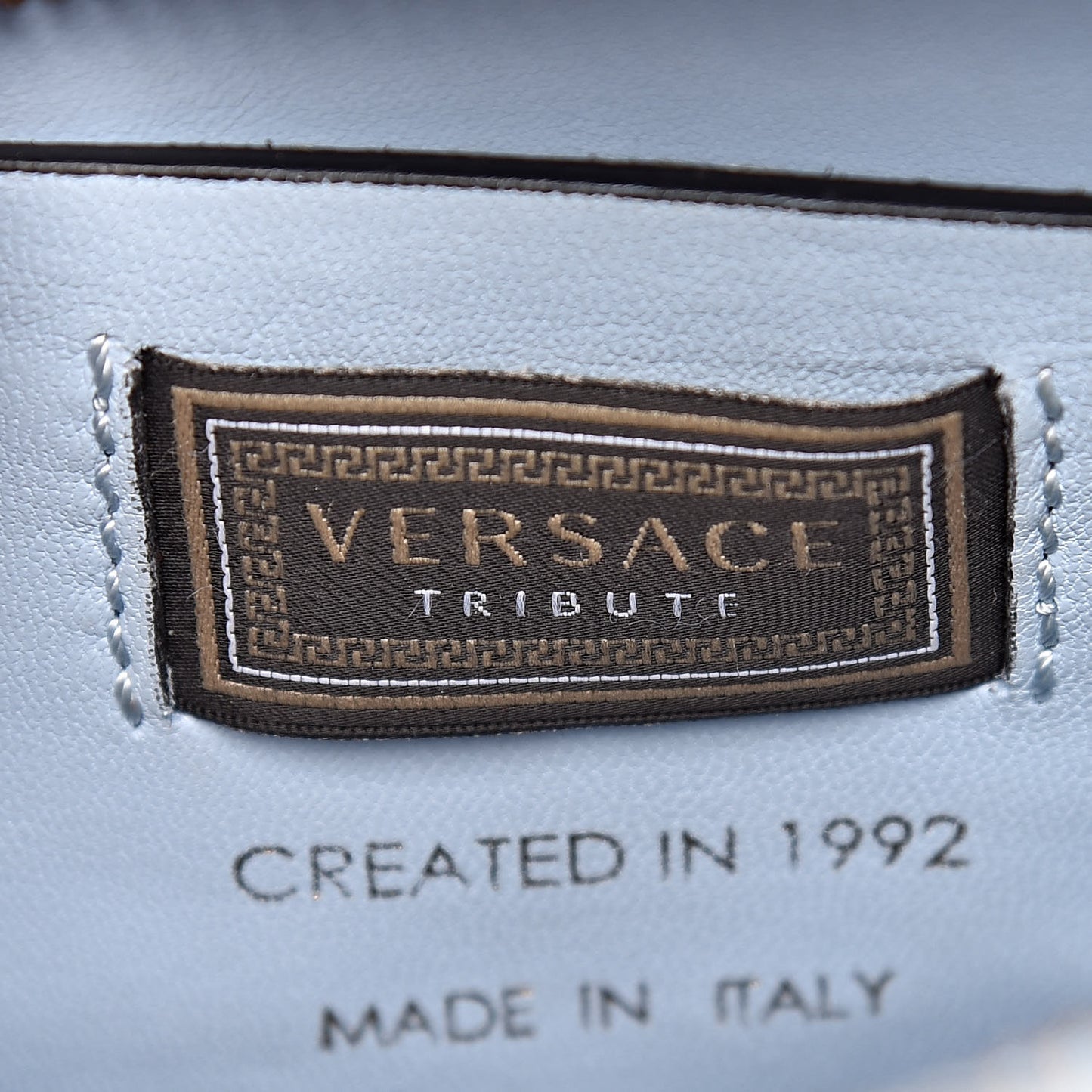 Calfskin Small Medallion Tribute Bowling Bag Blue