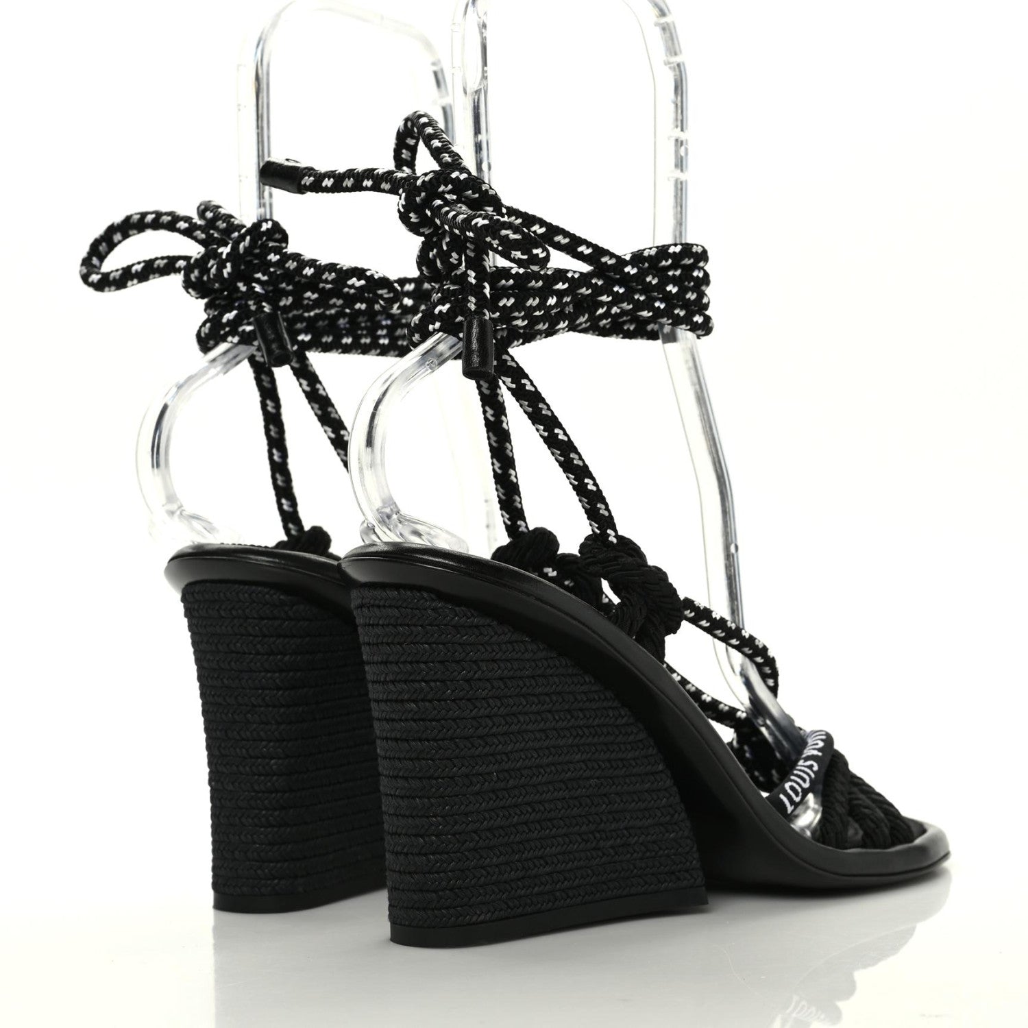 Louis Vuitton Fabric Maia Rope Wedge Sandal 40 Black 4 of 6