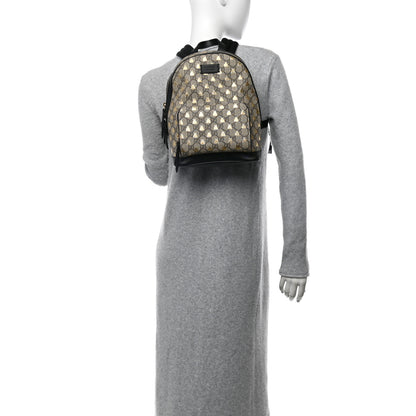 Gucci GG Supreme Monogram Bees Print Small Day Backpack Beige Oro Black 3 of 11