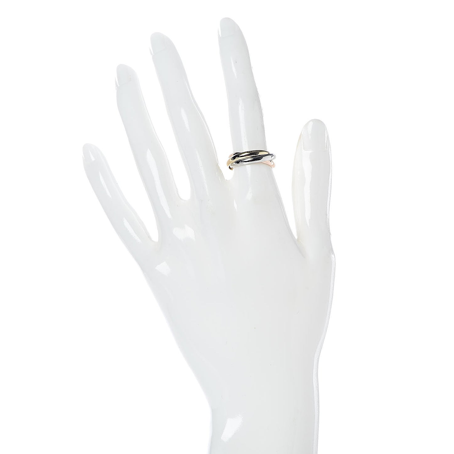 18K Pink Yellow White Gold Small Trinity Ring 51 5.75