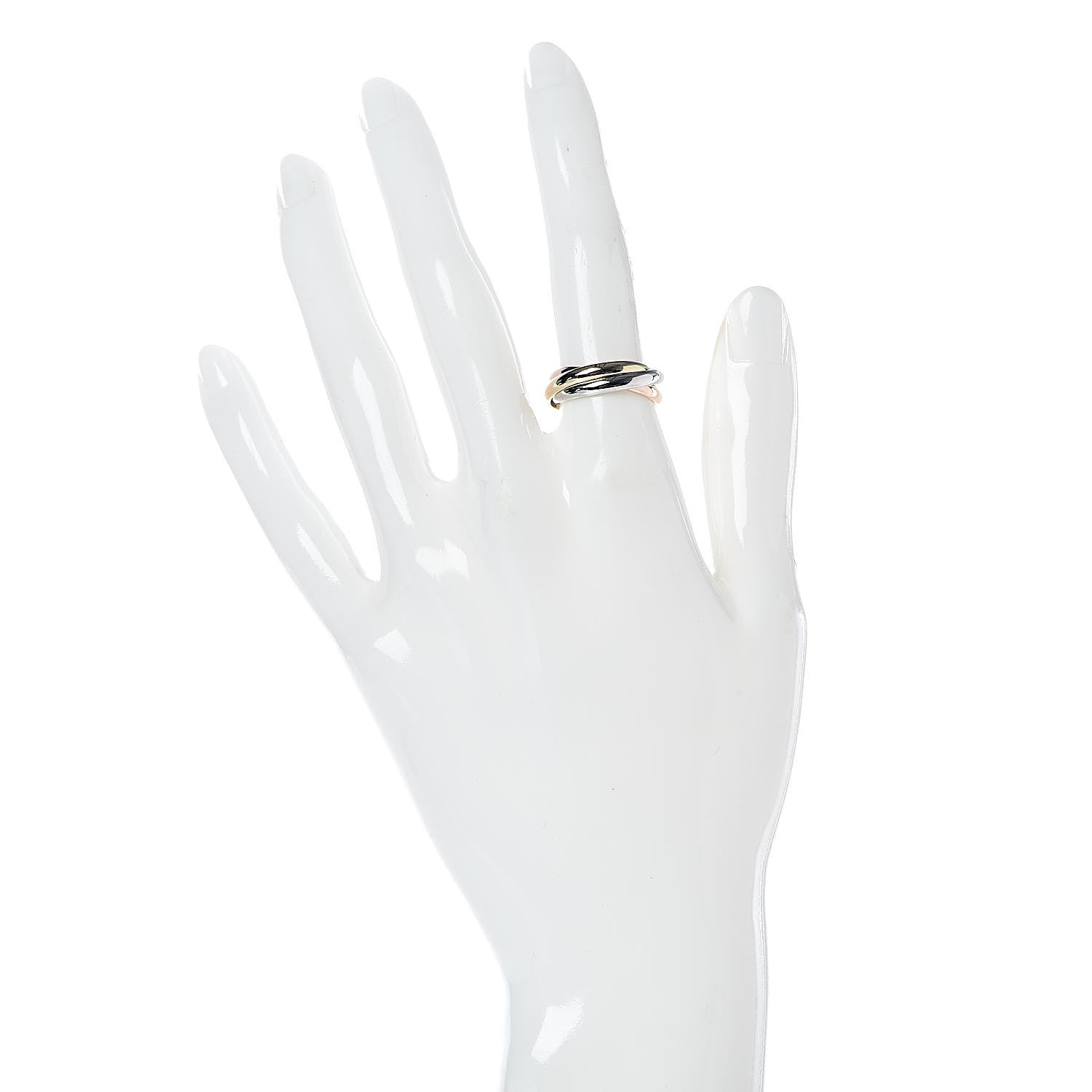 Cartier 18K Pink Yellow White Gold Small Trinity Ring 51 5.75 2 of 6