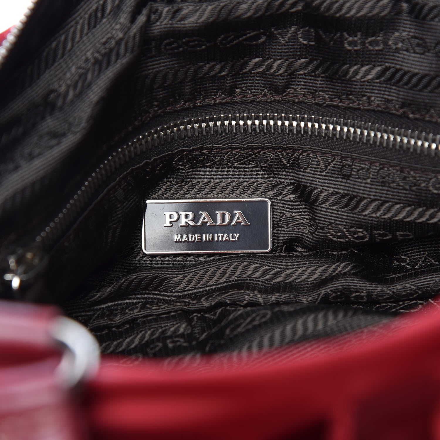 Prada Tessuto Nylon Front Pocket Tote Cherry 6 of 10
