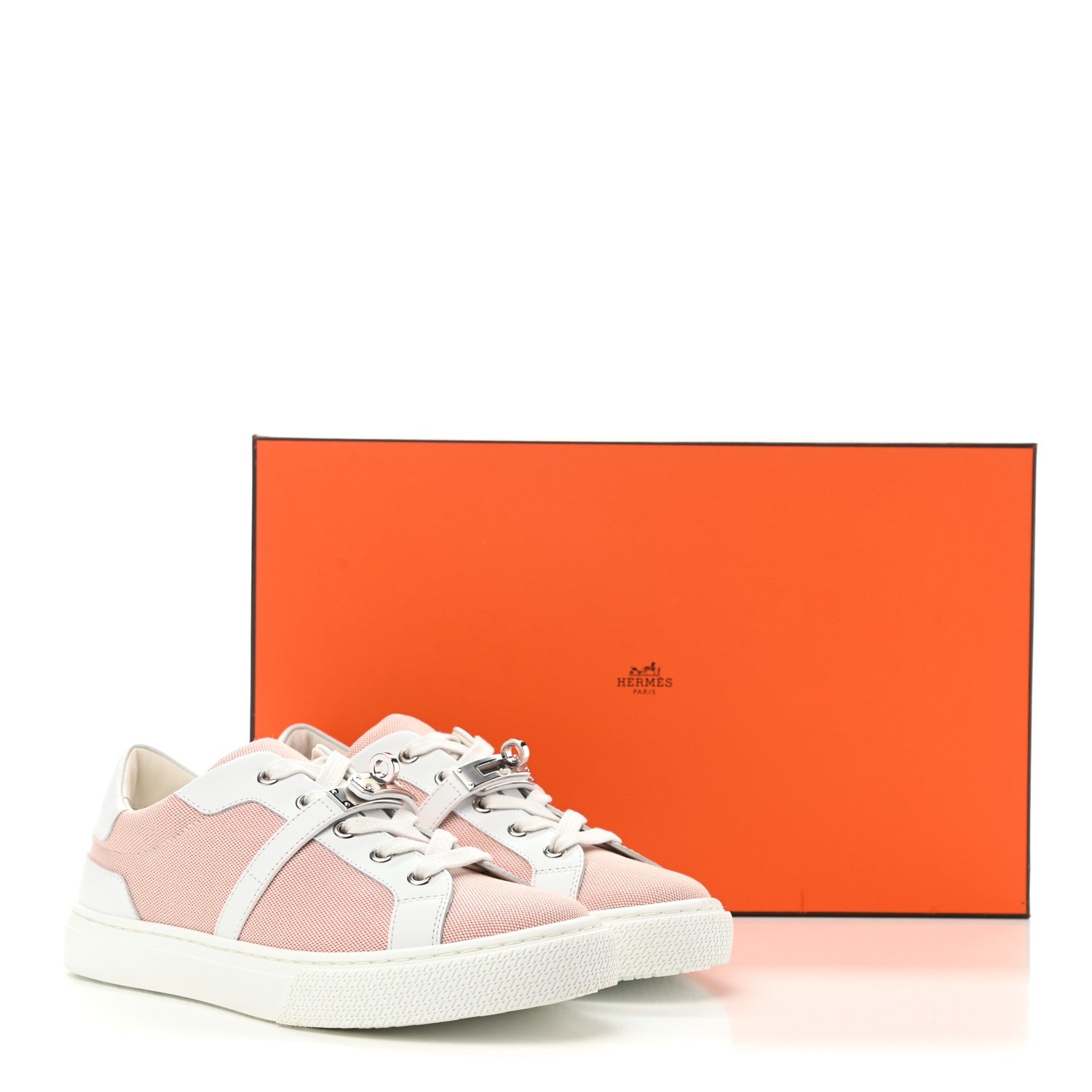 Hermes Calfskin Canvas Day Sneakers 36 Framboise White 9 of 9