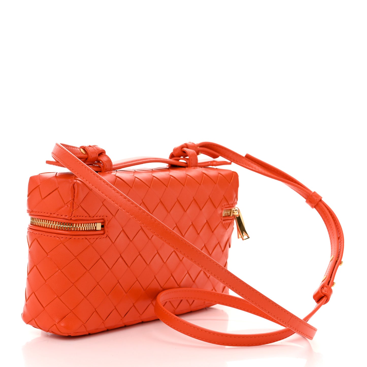 Calfskin Intrecciato Bang Bang Vanity Case Orange