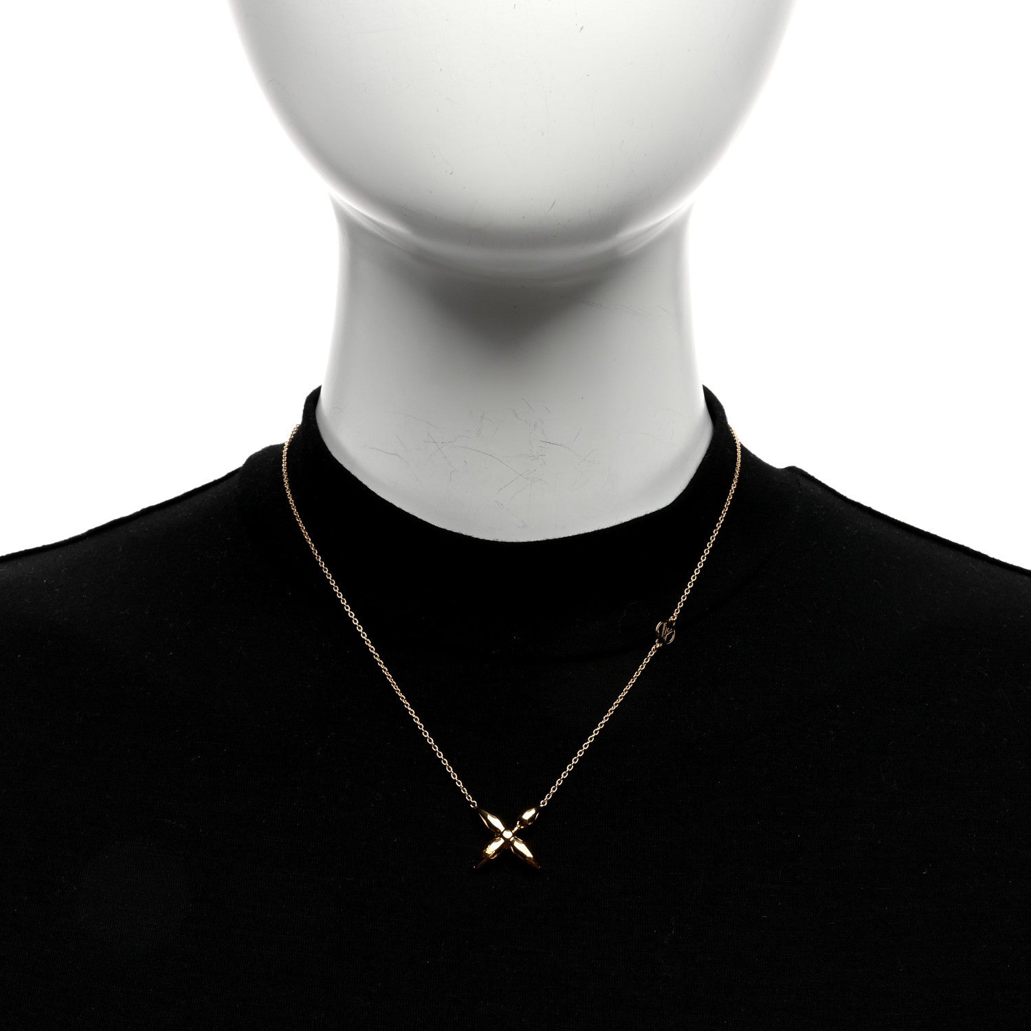 Louis Vuitton Metal Louisette Necklace Gold 2 of 6