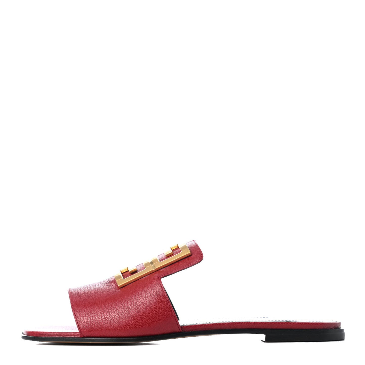Goatskin 4G Flat Sandals 37 Red