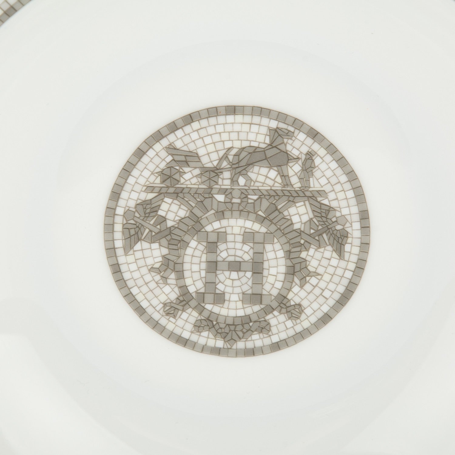 Hermes Porcelain Mosaique Au 24 Platine Soup Bowl Set of 2 3 of 7