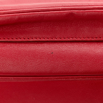 Salvatore Ferragamo Calfskin Gancini Chain Shoulder Bag Red 12 of 17