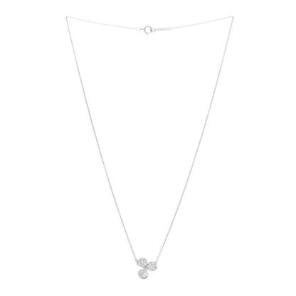 Tiffany Platinum Diamond .17ctw Small Paper Flowers Pendant Necklace 3 of 5