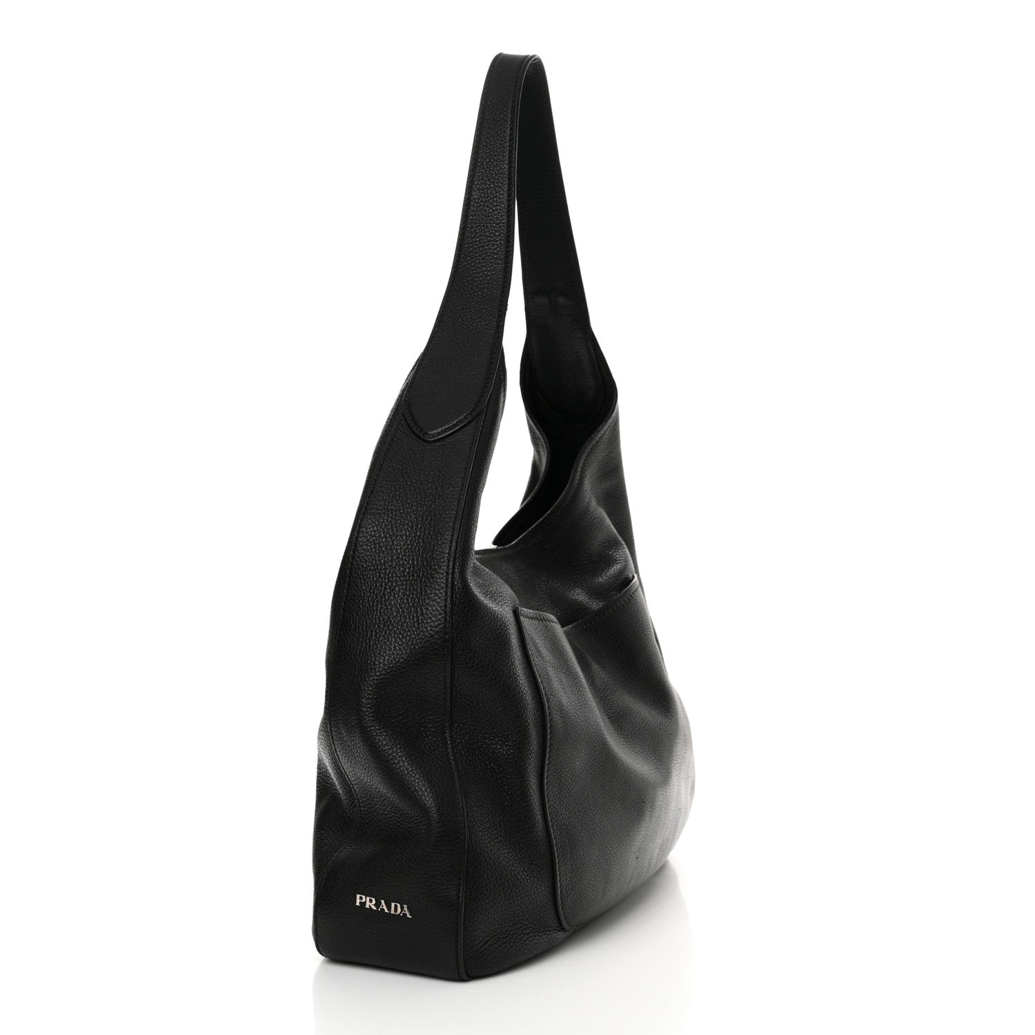 Prada Vitello Daino Medium Pocket Hobo Bag Black 3 of 17