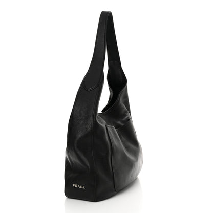 Prada Vitello Daino Medium Pocket Hobo Bag Black 3 of 17