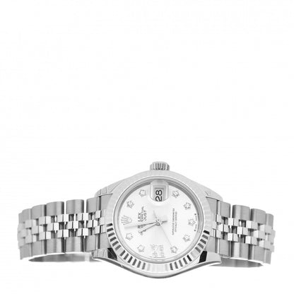 Rolex Stainless Steel 18K White Gold Diamond 28mm Oyster Perpetual Datejust Watch Silver 279174 2 of 5