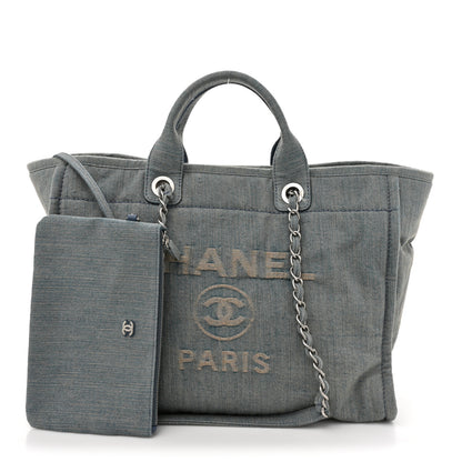 Chanel Denim Medium Deauville Tote Light Blue 3 of 11