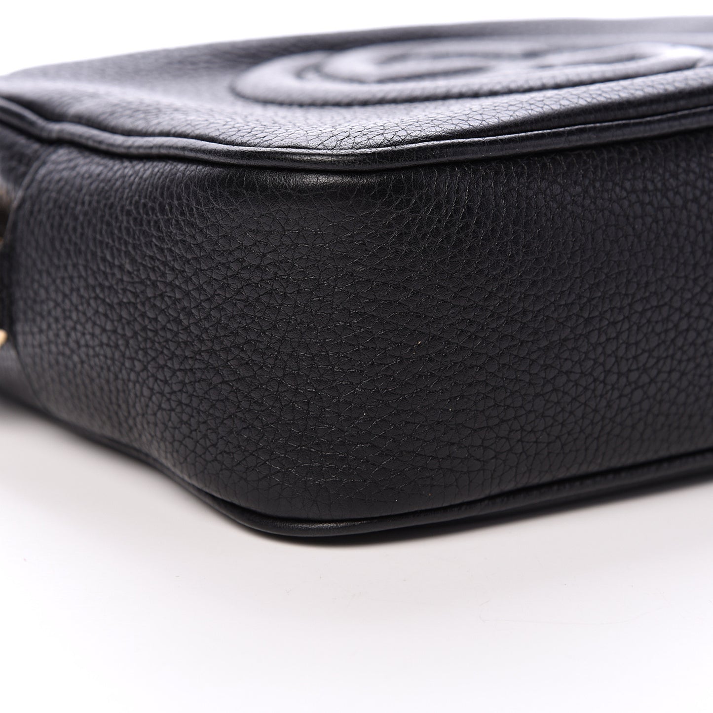 Pebbled Calfskin Small Soho Disco Bag Black