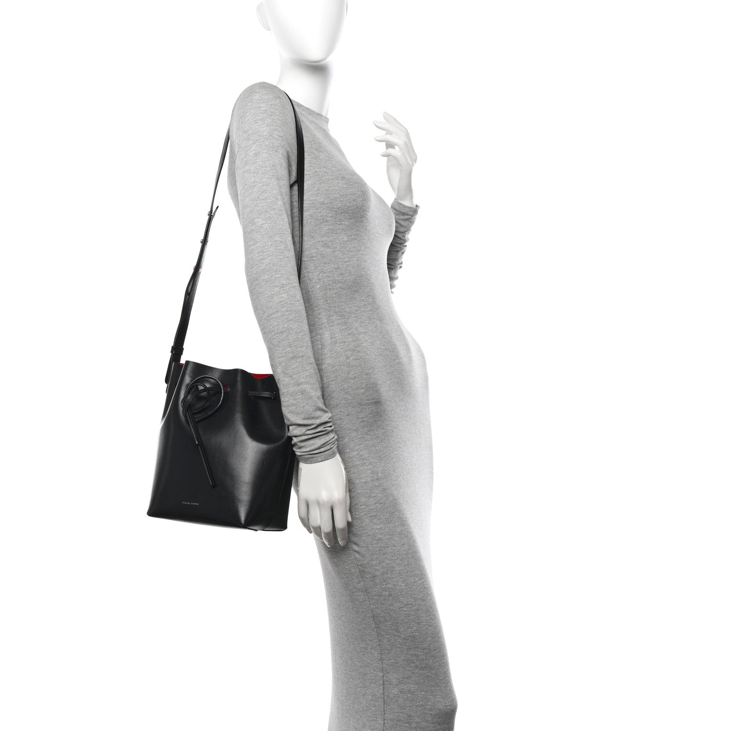Mansur Gavriel Calfskin Mini Bucket Bag Black Flamma 2 of 14