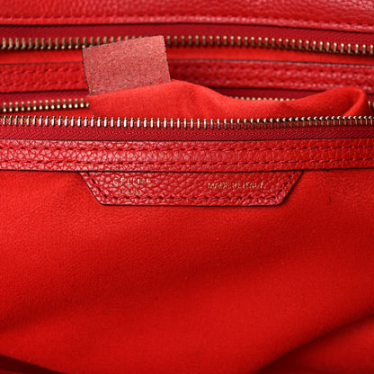 Celine Drummed Calfskin Mini Luggage Coquelicot 5 of 9