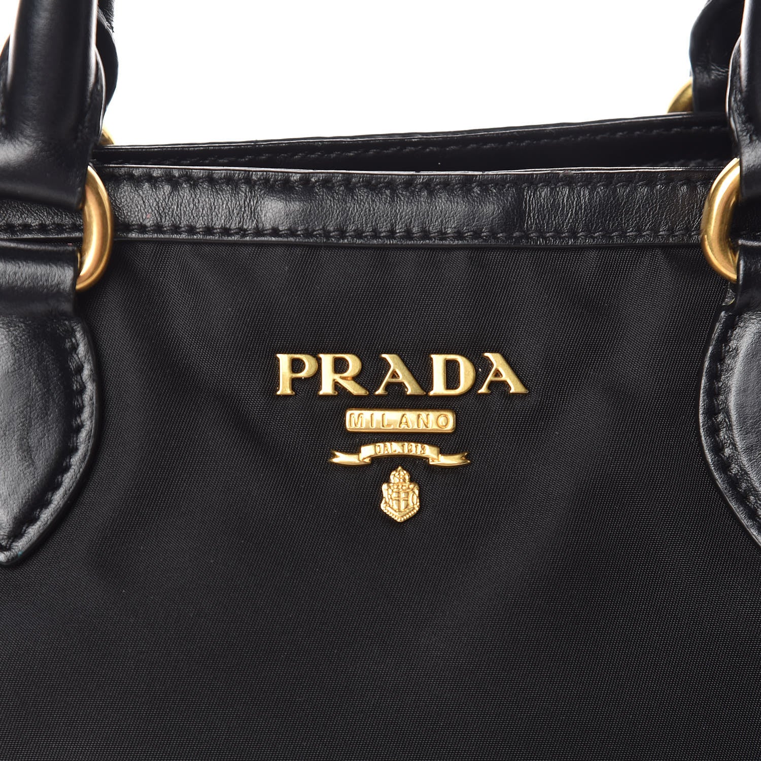 Prada Tessuto Nylon Soft Calf Tote Black 11 of 11