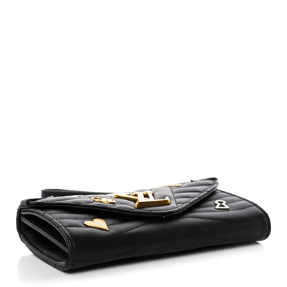 Louis Vuitton Calfskin Love Lock New Wave Long Wallet Black 4 of 7