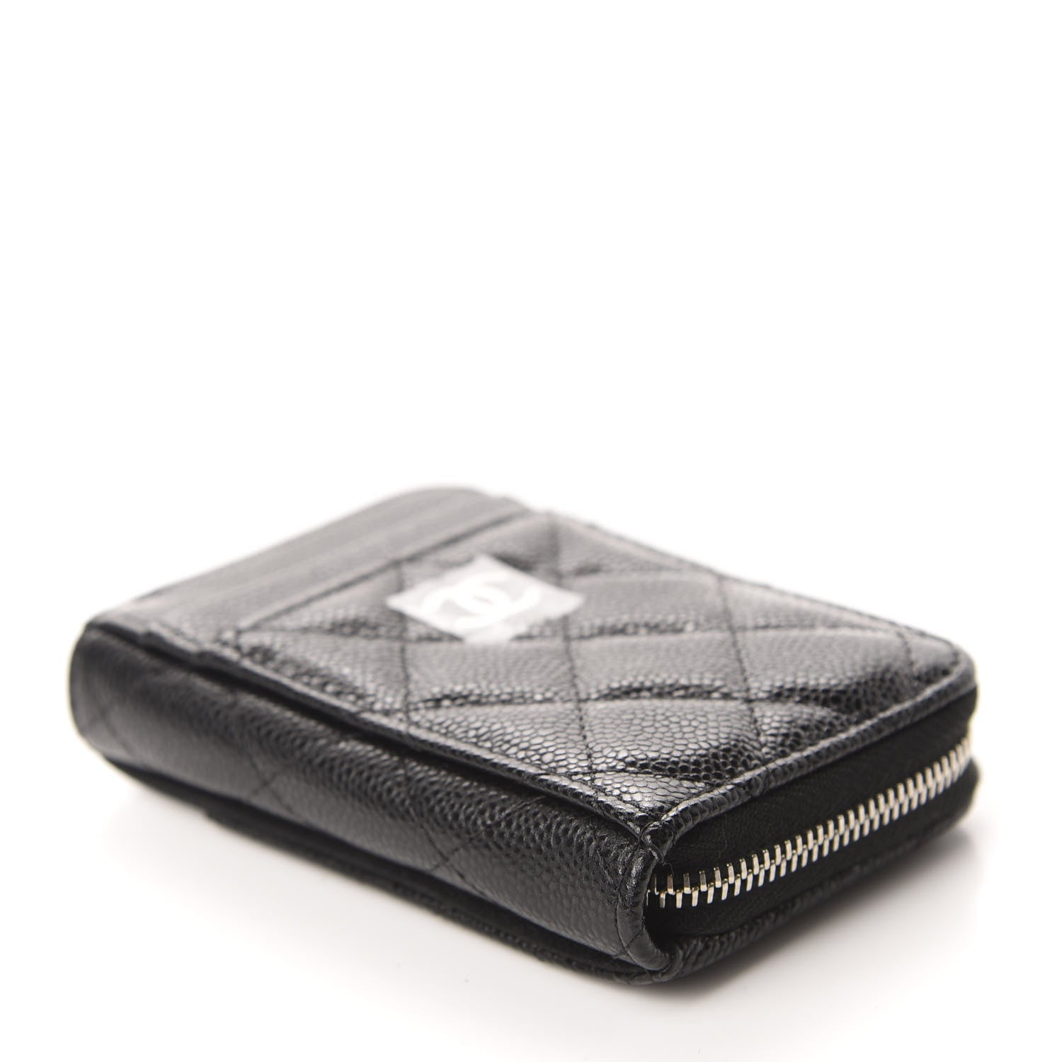 Chanel Caviar Quilted Zip Card Holder Black 4 of 8