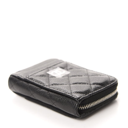 Chanel Caviar Quilted Zip Card Holder Black 4 of 8