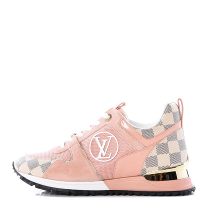 Louis Vuitton Suede Damier Azur Run Away Sneakers 36.5 Pink 1 of 10