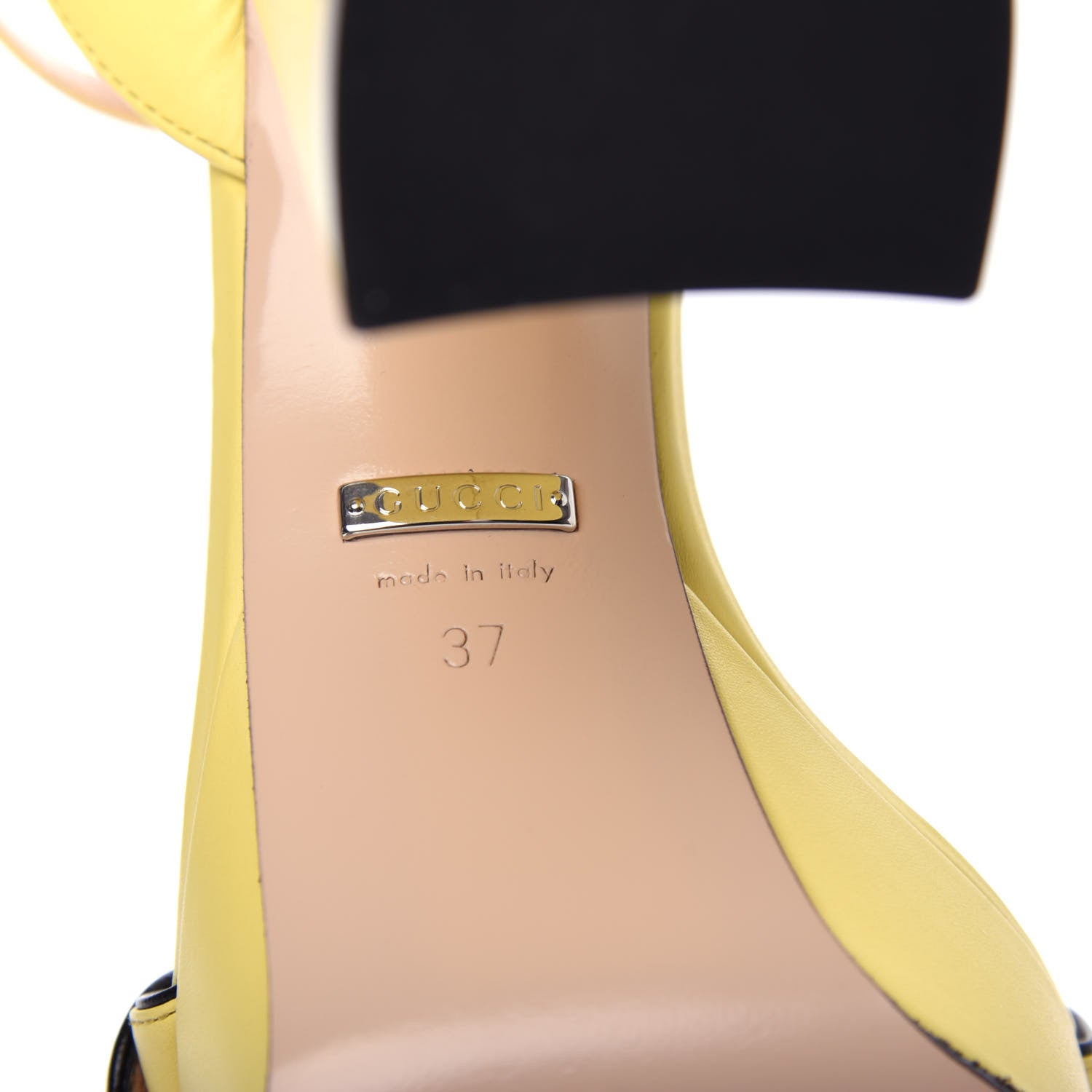 Gucci Calfskin GG Marmont Ankle Wrap 30/115mm Platform Sandals 37 Banana 9 of 10
