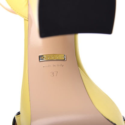Gucci Calfskin GG Marmont Ankle Wrap 30/115mm Platform Sandals 37 Banana 9 of 10