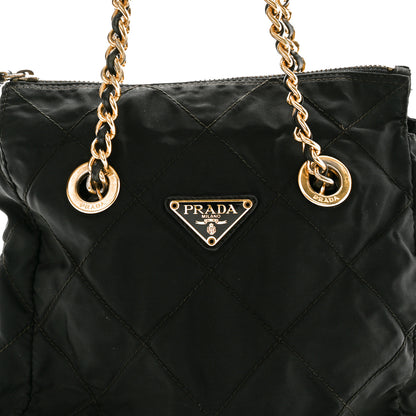 Prada Nylon Tessuto Impuntu Quilted Shoulder Bag Black 6 of 8
