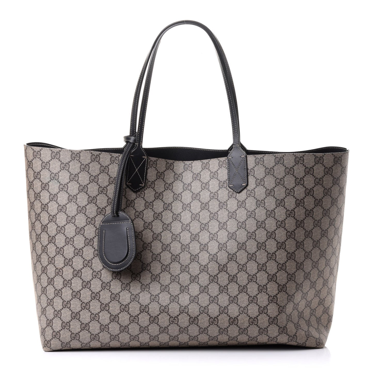 GG Supreme Monogram Large Reversible Tote Beige Black