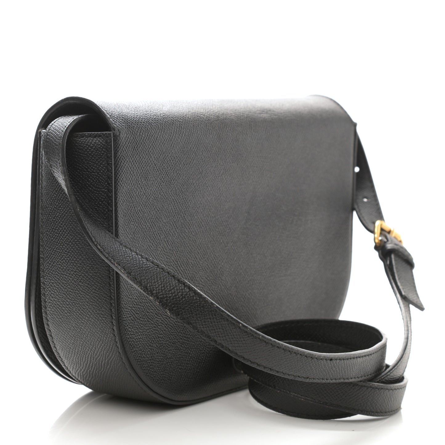 Signature Grained Calfskin Logo S Ville Day Bag Black