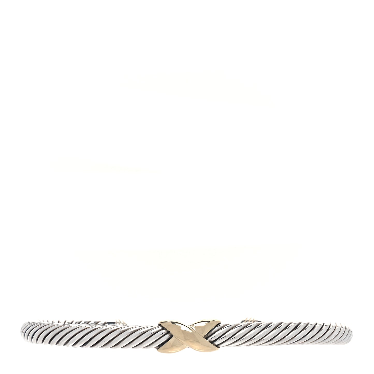 Sterling Silver 14K Yellow Gold 5mm X Station Cable Bracelet