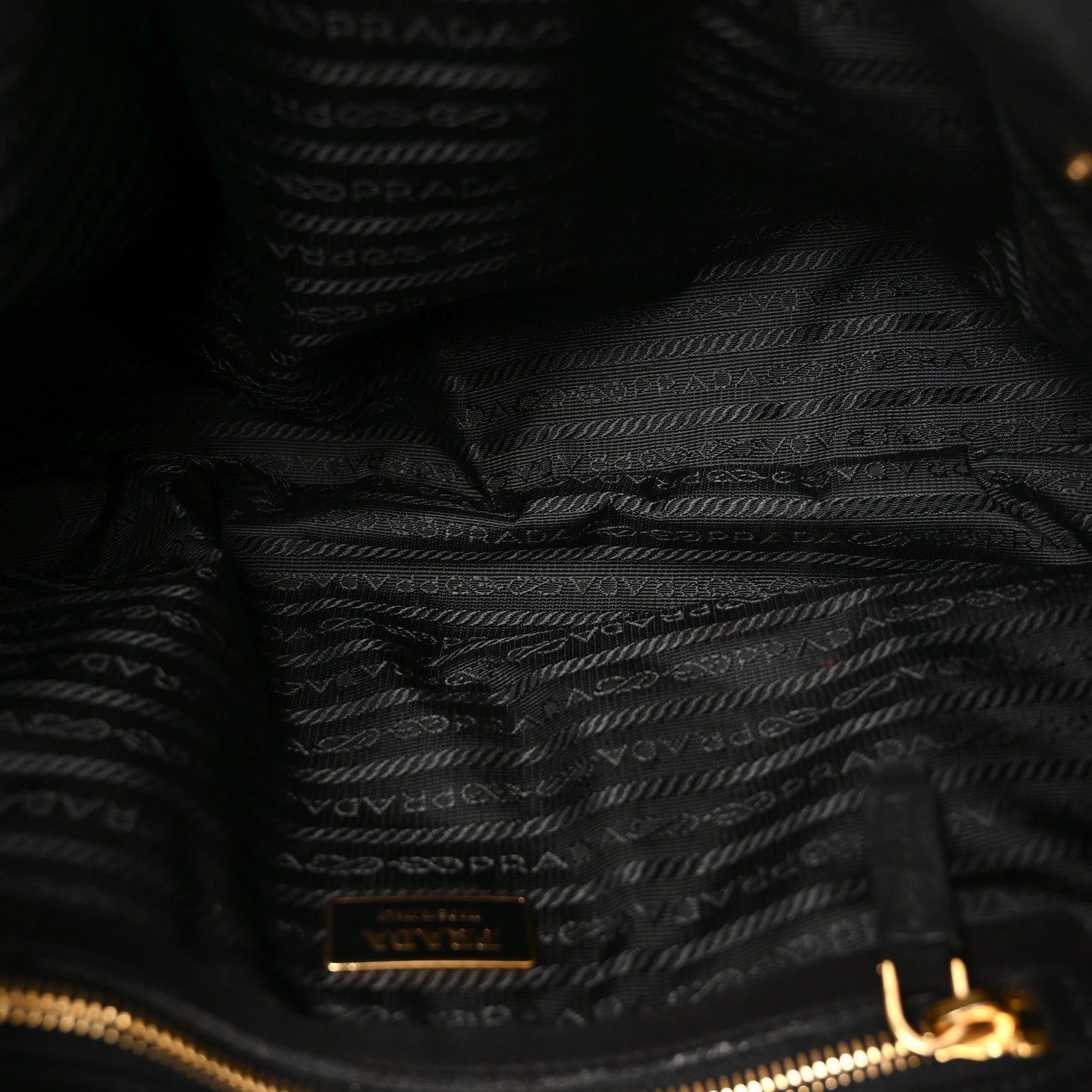 Prada Suede Easy Foldover Pushlock Satchel Black 5 of 9